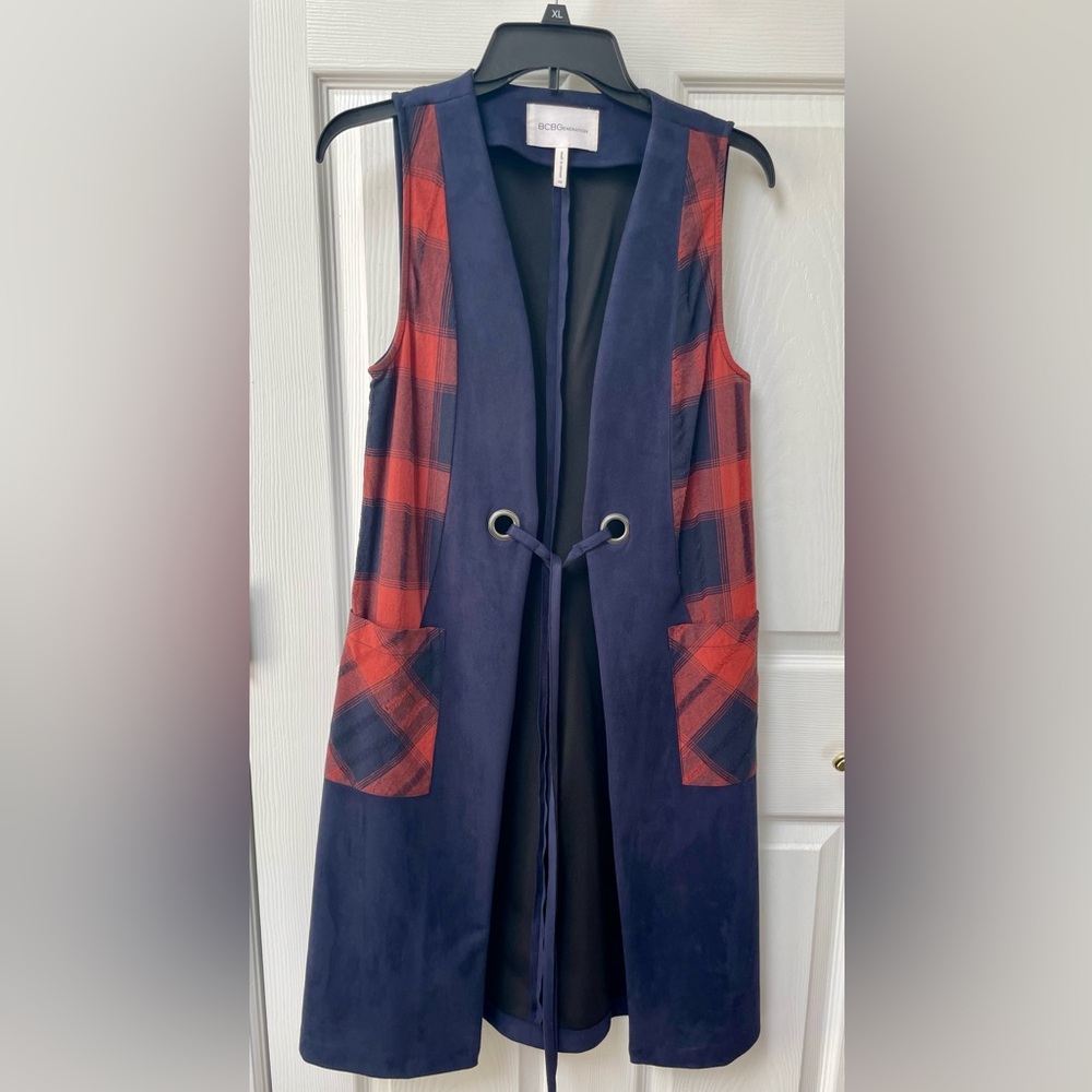 BCBGeneration Long Tie Vest Sz XS